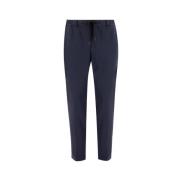 Berwich Marinblå Slim Fit Stretchbyxor Blue, Herr