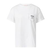 Liu Jo Logo T-shirt med strass White, Dam