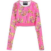 Versace Jeans Couture Barocco Print Fuchsia Pink Top Pink, Dam