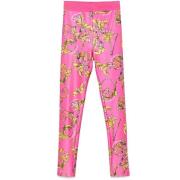 Versace Jeans Couture Barocco Print Leggings i Fuchsia Rosa Pink, Dam