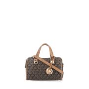 Michael Kors Brun Tyg Handväska med Monogram Brown, Dam