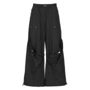 The Attico Svarta Cargo Byxor Bred Ben Elastisk Black, Dam