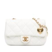 Chanel Vintage Pre-owned Laeder axelremsvskor White, Dam