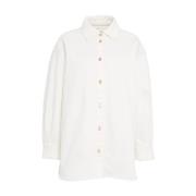 7 For All Mankind Elegant Vit Jacka 'Nina' Overshirt White, Dam