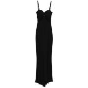 Elisabetta Franchi Elegant Maxi Klänning med Korsettstil Black, Dam