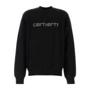 Carhartt Wip Svart Rivet Script Sweatshirt Black, Herr