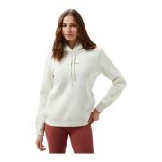 Calvin Klein Logo Bomull Hoodie - Beige White, Dam