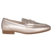 Gabor Beige Patent Dam Mockasiner Brown, Dam