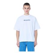 Marni Jubileums Grafiskt Tryck Bomull T-shirt White, Herr