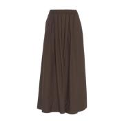 8PM Brun Maxi Kjol Drake Bomull Elastisk Brown, Dam