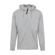 C.p. Company Grå Melange Dragkedja Huva Sweatshirt Gray, Herr