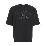 Dsquared2 Svart Logotyp T-shirt Snygg Avslappnad Klädsel Black, Herr