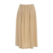 Ottod'Ame Beige Veckad Midi Kjol Beige, Dam