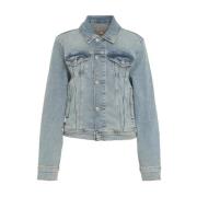 7 For All Mankind Vintage Denim Cropped Jacket Blue Blue, Dam