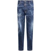 Dsquared2 Raka Jeans med Lived-In Effekt Blue, Herr