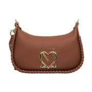 Love Moschino Brun Skuldväska Mini Hobo Brown, Dam