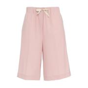 Semicouture Rosa Bermudas Ullblandning Elastisk Midja Pink, Dam