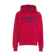 Dsquared2 Röd Logo Hoodie Ss25 Red, Herr