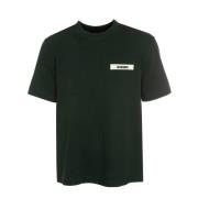 Jacquemus Ribbad T-shirt med broderat logotyp Green, Herr