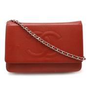 Chanel Vintage Pre-owned Laeder axelremsvskor Red, Dam