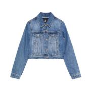 Patrizia Pepe Denim Essential Jacka Blue, Dam