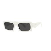 Prada White/Dark Grey Sunglasses White, Herr