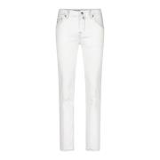 Jacob Cohën Stretch-Denim Slim-Fit Jeans Made in Italy White, Herr