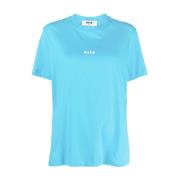 Msgm Blå Bomull T-shirt Blue, Dam