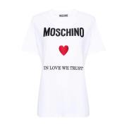 Moschino 2001C Tee, Stilren och Trendig Skjorta White, Dam