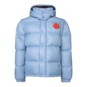 Moncler Ljusblå dunjacka med omslutande huva Blue, Herr