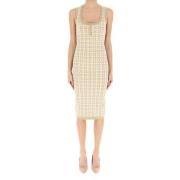 Elisabetta Franchi Stilfull Klänning Kollektion Beige, Dam