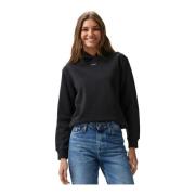 Calvin Klein Svart Hoodie med Logotyp Black, Dam