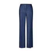 Kiltie Modern Denim Stil Byxor Blue, Dam