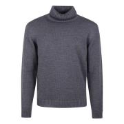 Zanone Blå Ull Turtleneck Tröja Gray, Herr