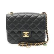 Chanel Vintage Pre-owned Laeder axelremsvskor Black, Dam