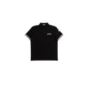 Moncler Svart broderad polotröja Black, Herr