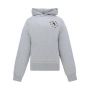 Amiri Ikonisk Monogram Bomullshoodie med Ribbade Manschetter Gray, Her...