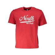 North Sails Röd Bomull Tryck Logo T-shirt Red, Herr