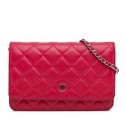 Chanel Vintage Pre-owned Laeder crossbodyvskor Pink, Dam