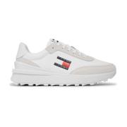 Tommy Hilfiger Mesh Läder Löparskor Vit White, Herr