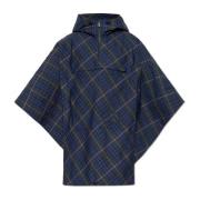 Burberry Rutig Poncho Blue, Dam