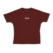 Disclaimer Logo Tee Bordeaux/Vit Oversize Fit Red, Herr