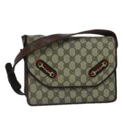 Gucci Vintage Pre-owned Canvas axelremsvskor Beige, Dam