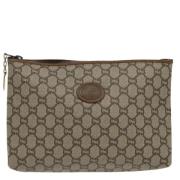 Gucci Vintage Pre-owned Canvas kuvertvskor Beige, Dam