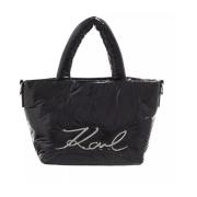 Karl Lagerfeld Signature Soft Sm Tote Nylon Svart Black, Dam