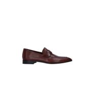 Berluti Brun Platta Läder Loafers Brown, Herr