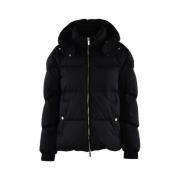 Woolrich Svart Tyg Dunjacka Black, Dam