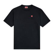 Kenzo Svart Blomma T-shirt Polo Klassisk Black, Herr