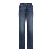 MOS MOSH Chrome Jeans med Stenutsmyckningar Blue, Dam