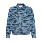 Vetements Denimjacka med logotyp Blue, Herr